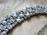 Sparkling SHERMAN Wide Bracelet,Brilliant Chaton Rhinestones,Dazzling Swarovski Crystal,Collectible 1950s Mid Century Sherman Jewelry