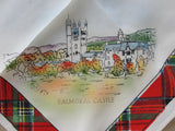 Vintage SCOTTISH SOUVENIR HANDKERCHIEF Scotland Souvenir Hanky,Robert Burns Day Decor,Tartan Border Hankie,Outlander,Vintage Hankies