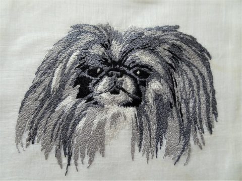 Vintage Embroidered PEKINGESE Dog Handkerchief,Dog Hanky,Small Dogs Hankie, Dog Lover Handkerchief,Collectible Animal Hankies