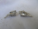 SPARKLING Sherman Signed Vintage 50s Earrings,GLITTERING Clear Navette Clip On Clip Earrings,Collectible Sherman Jewelry,Mid Century Jewelry