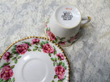 BEAUTIFUL Teacup and Saucer Salisbury English Bone China,Lush PINK Rose Flowers,Vintage Cup and Saucer,Tea Time China, Collectible Teacups