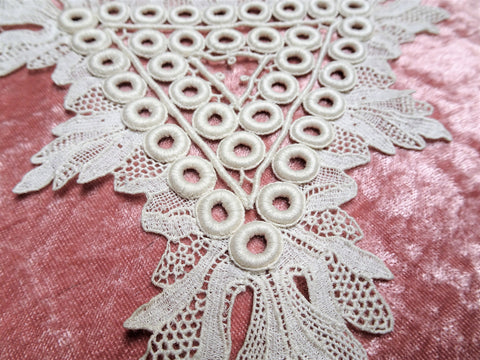LOVELY Victorian Intricate Heavily Embroidered APPLIQUE,Large Trim for Hats,Wedding Bridal,Flapper Clothing,Collectible Vintage Lace