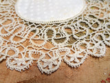 Beautiful VICTORIAN Vintage Lace and Damask Linen Doily,Highly Intricate Lace,Decorative Vintage Linens,Collectible Doilies,French Decor