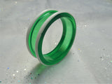 STRIKING Vintage Lucite Bangle Bracelet,Wide Green and White Plastic Bracelet,Collectible Vintage Jewelry