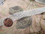 BEAUTIFUL Antique French Lace Cotton Trim,Delicate Intricate Spider Web Pattern,50 inches,Dolls,Christening Gowns,Bridal,Heirloom Sewing