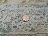 BEAUTIFUL Antique FRENCH Fine Lace Trim,Flounce,Intricate Pattern For Bridal Dress,Dolls,Flapper Dress,Heirloom Sewing,Antique Lace Textiles