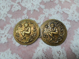 BEAUTIFUL  Antique Dress Buckles ,Cherubs Cupid,Double Buckle Clasp,Embossed Metal Cherubs,Collectible Clasps Vintage Buckles