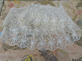 BEAUTIFUL Antique FRENCH Lace,Fine Netted Lace Trim,Flounce,Bridal Dress,Dolls,Heirloom Sewing,Antique Textiles,Collectible Vintage Lace