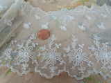 BEAUTIFUL Antique FRENCH Lace,Fine Netted Lace Trim,Flounce,Bridal Dress,Dolls,Heirloom Sewing,Antique Textiles,Collectible Vintage Lace