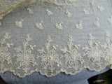 BEAUTIFUL Antique FRENCH Lace,Fine Netted Lace Trim,Flounce,Bridal Dress,Dolls,Heirloom Sewing,Antique Textiles,Collectible Vintage Lace