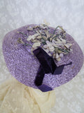 INCREDIBLE Vintage Hat, Lavender Purple, White Gray Silk Flowers, Millinery Flowers, Gorgeous Display, Collectible Vintage Hats