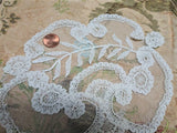 BEAUTIFUL Antique PRINCESS Lace Applique, Victorian, Edwardian, Large Applique, Creamy white Lace,Netted Lace Wedding Gown,Collectible Lace