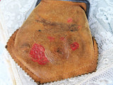 SWEET Antique Doll Size Childrens Purse,Tooled Leather,Girls Purse,Roses and Bird Leather Bag,Perfect For Dolls,Collectible Antique Purses