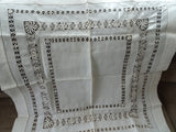 GORGEOUS Antique BEAUTIFUL Victorian Fancy Small Tablecloth,Table Topper,Amazing Drawnthread Work,French Decor,Collectible Linens