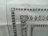 GORGEOUS Antique BEAUTIFUL Victorian Fancy Small Tablecloth,Table Topper,Amazing Drawnthread Work,French Decor,Collectible Linens