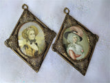 ROMANTIC Vintage Filigree Framed Pictures,Lovely Decorative Metal Frames,French Decor,Chateau Decor, Collectible Frames