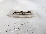 LOVELY Art Deco GLASS Dress Buckle,Curved Cut Glass Buckle,French Dress Buckle,Unique Buckles, 1920s-30s Buckles, Collectible Dress Buckles