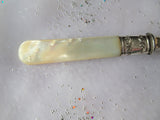 BEAUTIFUL Victorian Silver Serving Piece, Mother of Pearl Handle, Ornate Openwork, Large Serving Fork, Vintage Silverware