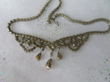 GLAMOROUS Art Deco Design Necklace, Large Necklace,Sparkling Bridal Glass Necklace,Vintage Evening Necklace,Collectible Vintage Jewelry