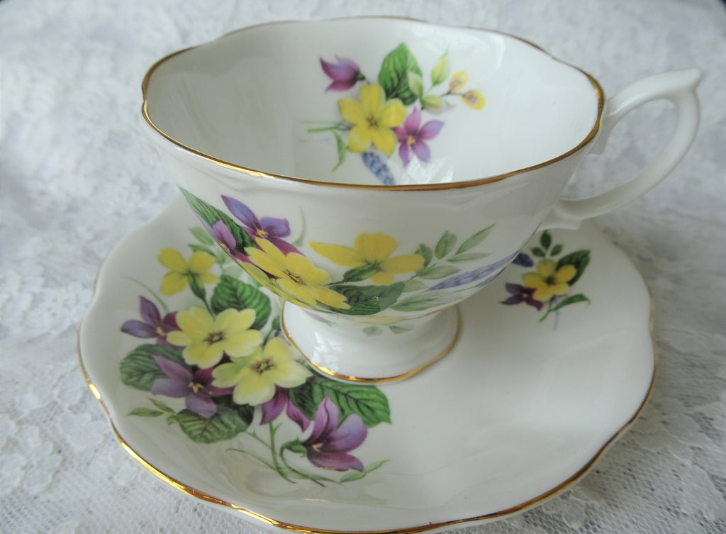 LOVELY Vintage Tea Cup and Saucer,Cheerful Flowers,Royal Albert English Bone China,Bridal Showers,Hostess Gift,Collectible Vintage Teacups