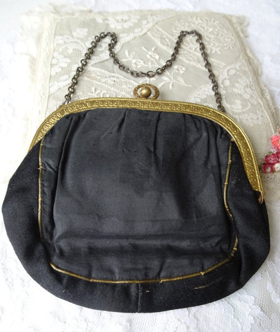 LOVELY Antique French Purse,Ornate Frame Handbag,Original Mirror, French Chateau Decor,Vintage Evening Bag,Collectible Purses