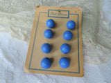 Beautiful ART DECO 1920s Antique Buttons, Set of 8 Buttons, Periwinkle Blue Buttons, Original Card, Collectible Vintage Buttons