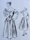 ELEGANT 1950s Vogue Paris Original Model 1251 Vintage Sewing Pattern Patou Design DressUunique Neckline Collectible Vintage Vogue Pattern