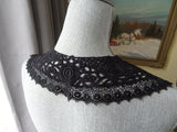 BEAUTIFUL Antique Black Lace Collar, French Lace, Intricate Lace Pattern, Victorian Lace Collar, Collectible Vintage Collars
