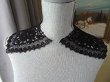 BEAUTIFUL Antique Black Lace Collar, French Lace, Intricate Lace Pattern, Victorian Lace Collar, Collectible Vintage Collars