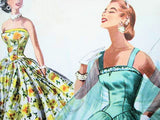 1950s McCalls 3399 EVENING PARTY DRESS Pattern Formal Camisole Bodice Full Skirt, Bombshell Style Vintage Sewing Pattern