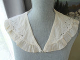 VINTAGE Flirty French Lace Collar,Open Work, Embroidery,Large Lace Collar,Collectible Lace