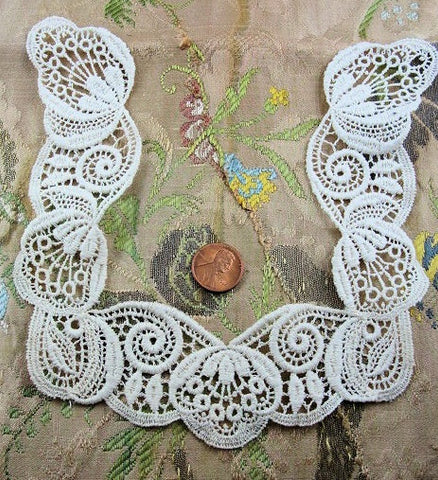 Lovely Vintage Lace TINY COLLAR Children or Large Doll  Hard To Find Small Size Intricate Design Flapper Clothing Bridal Wedding