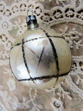 Antique German Hand Blown Glass With Mica Glitter and Painted Indent Christmas Tree Ornament Perfect for A Feather Tree