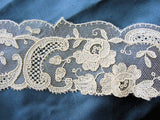 ANTIQUE Point De Gauze Style Netted Tulle Lace Circular Applique Flounce Bridal Wedding Flapper Era Downton Abbey Gatsby Vintage Clothing