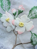 RESERVED Antique  Embroidered ORGANDY VELVET Applique Flowers Fabric Vintage Salesmans Sample Dolls Flapper Clothing Hats Bridal Downton Abbey Era