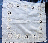 BEAUTIFUL Antique French Embroidered Silk Handkerchief Hanky Lots of Handwork Needle Lace Special Bridal Wedding Hankie, Collectible Hankies