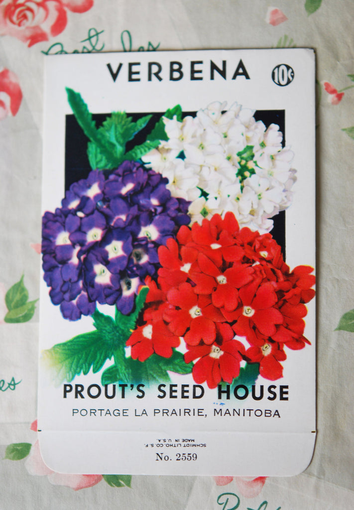 Vintage 1930s Verbena Seed Packet
