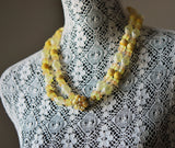 1950s Vintage Unique Yellow Bead Necklace