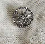 Antique French CUT STEEL Victorian Fancy Button Highly Detailed FILIGREE Design Button Perfect For Vintage Clothes Jewelry etc