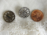 LOVELY Antique French Cut Steel Button,Victorian Fancy Button,Highly Detailed FILIGREE Design Button,Collectible Vintage Buttons