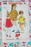 Simplicity 7919 Cute Toddlers Little Girls A Line Dress Pattern Three Style Versions Childs Vintage Sewing Pattern