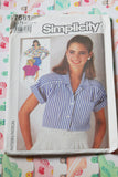 1980s Simplicity 7561 Pattern Classic Tailored Shirt Blouse Pattern 3 Style Versions Vintage Sewing Pattern