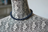 Vintage 50s Lovely Lustrous Blue Pearl Bead Necklace Single Strand Day or Evening Vintage Costume