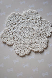 Vintage SNOW FLAKE Design Pair of DOILIES Hand Crochet Cotton Lace Small Perfect For Your Doily Collection Shabby Romantic Chic Decor