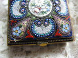 FANTASTIC Antique Micromosaic Small Hinged Lidded Box Incredible Workmanship Highly Decorative Small Box