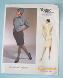 Vogue Paris Original 1951 Pattern Shaped Pleated Asymmetric Top and Straight Skirt Designer Emanuel Ungaro UNCUT