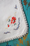 Lovely Handkerchief Hand Tatted Tatting Lace Edge Petit Point Embroidery Hanky Hankie