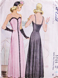 40s BEAUTIFUL Evening Dress Gown Pattern McCALL 5705 WW II Era Stunning Sweetheart Neckline Figure Flattering Design Bust 38 Vintage Forties Sewing Pattern