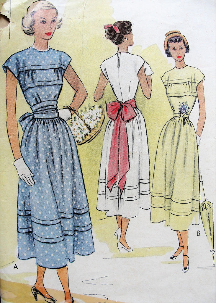 1940s BEAUTIFUL Dress Pattern McCALL 7663 Very Pretty Design Large Sas – A  Vintage shop