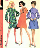 60s MOD Empire Dress Pattern McCALLS 2127 Three Cute Styles Bust 34 Vintage Sewing Pattern
